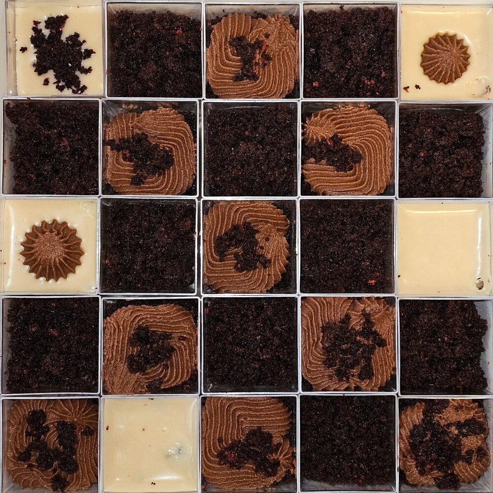 Assorted chocolate and red velvet dessert cups