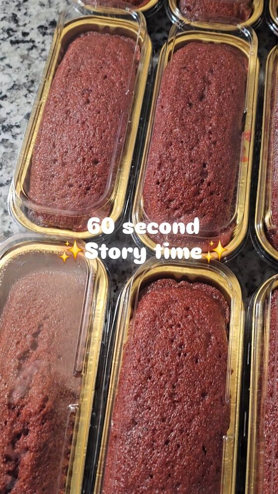 Red velvet loaf cakes packaged in trays