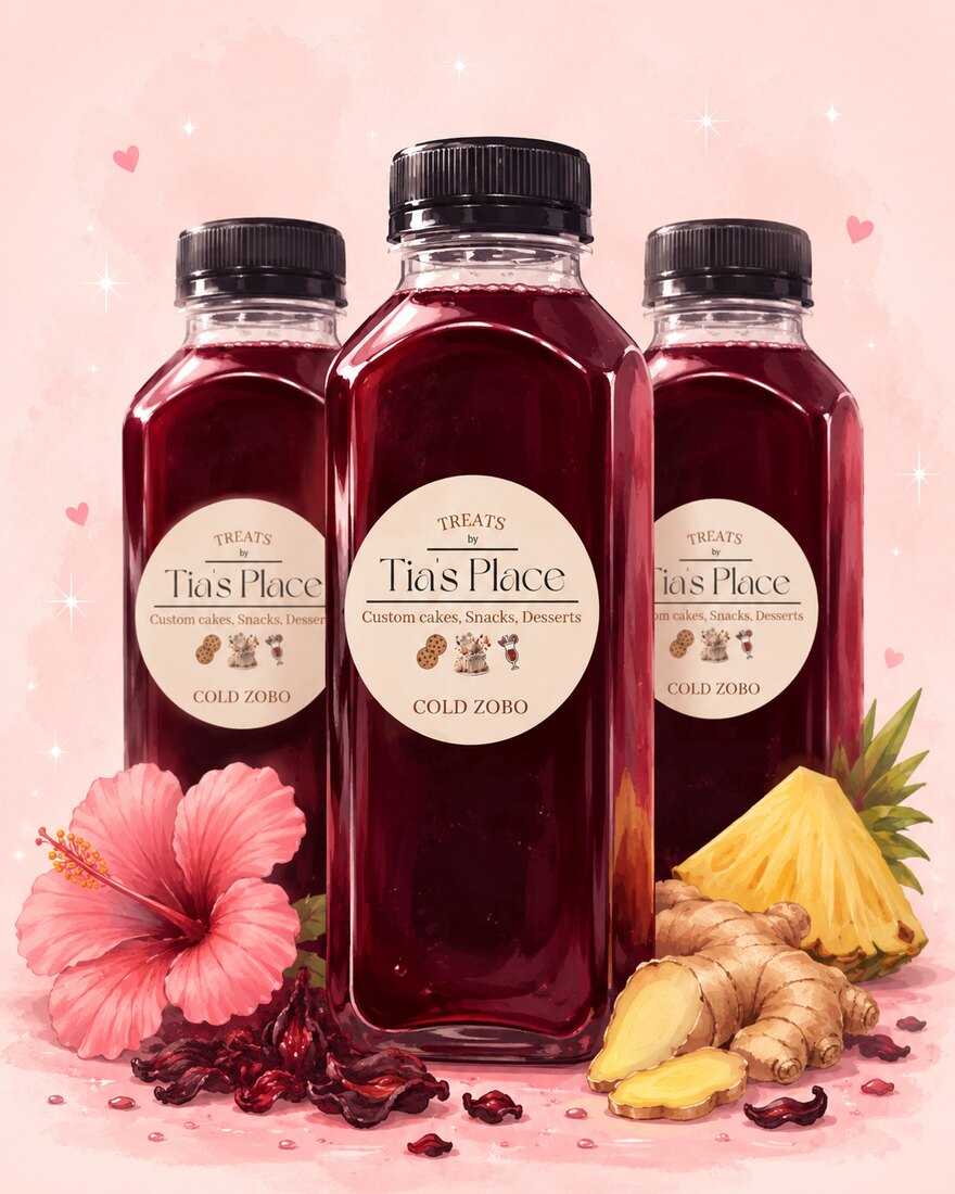 Bottles of cold Zobo juice